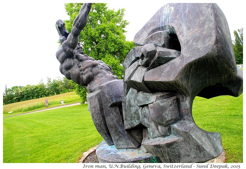 Iron man sculpture, Geneva, Switzerland - Images by Sunil Deepak