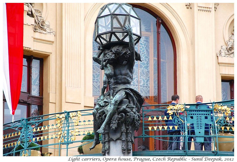 Lights, Opera house, Prague, Czech Republic - Images by Sunil Deepak