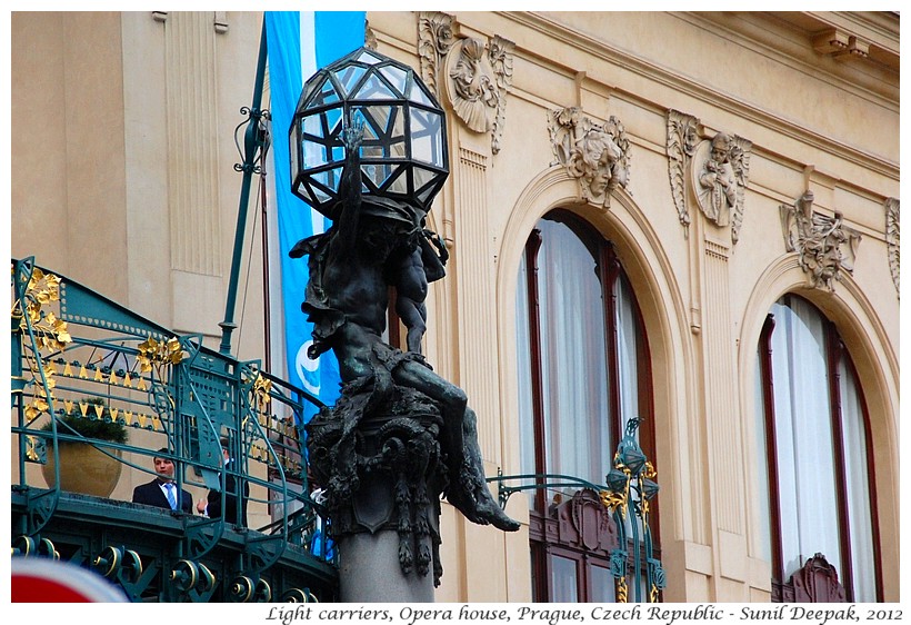 Lights, Opera house, Prague, Czech Republic - Images by Sunil Deepak