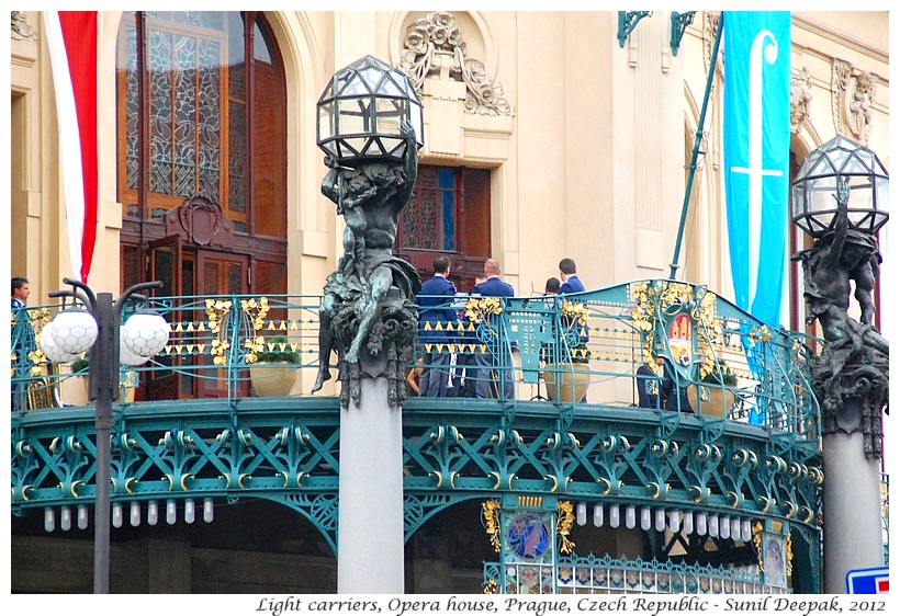 Lights, Opera house, Prague, Czech Republic - Images by Sunil Deepak