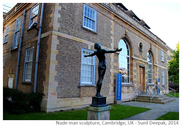 Nude man with open arms, Cambridge UK - Images by Sunil Deepak, 2014