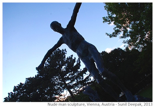 Nude man with open arms, Vienna, Austria - Images by Sunil Deepak, 2013