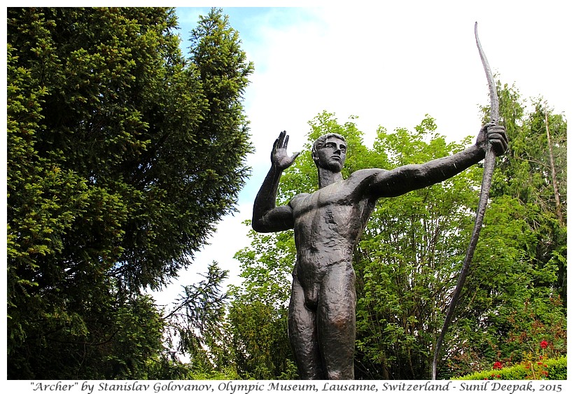 The archer by Stanislav Golovanov, Olympic museum, Lausanne, Switzerland - Images by Sunil Deepak, 2015