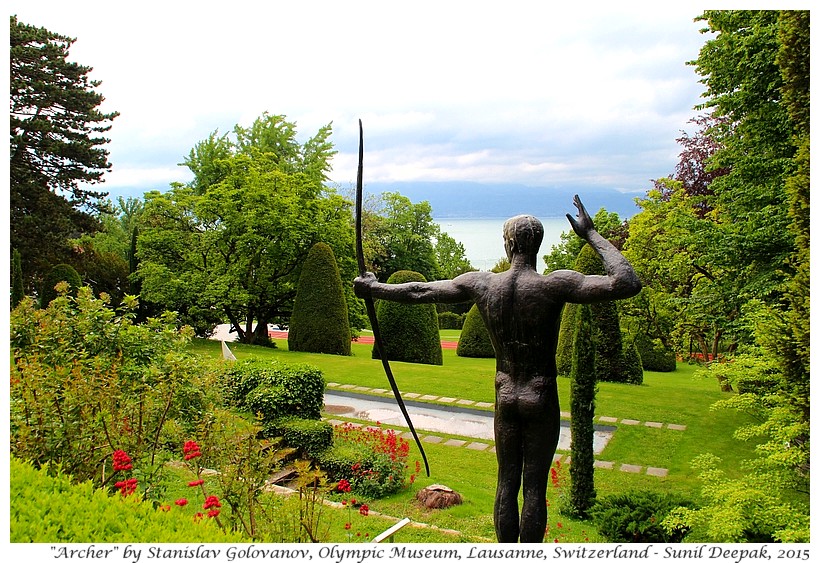 The archer by Stanislav Golovanov, Olympic museum, Lausanne, Switzerland - Images by Sunil Deepak, 2015