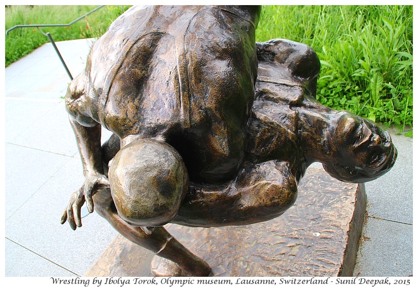 Wrestling by Ibolya Torok, Olympic museum, Lausanne, Switzerland - Images by Sunil Deepak