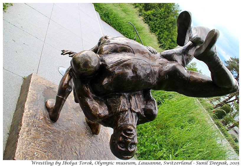 Wrestling by Ibolya Torok, Olympic museum, Lausanne, Switzerland - Images by Sunil Deepak