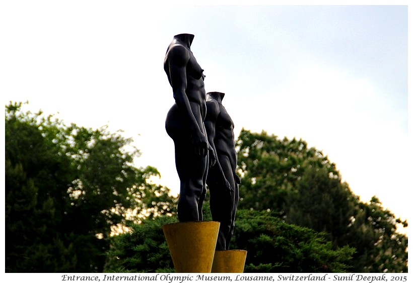 Sculptures, entrace to Olympic museum, Lousanne, Switzerland - Images by Sunil Deepak