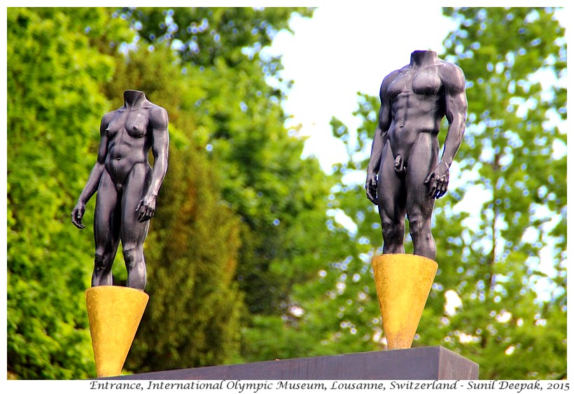 Sculptures, entrace to Olympic museum, Lousanne, Switzerland - Images by Sunil Deepak