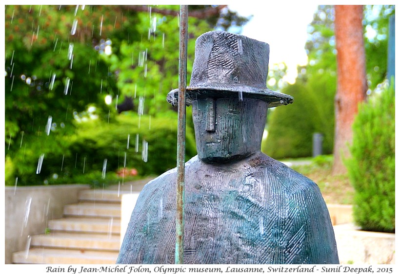 Rain by Jean Michel Folon, Olympic museum, Lausanne, Switzerland - Images by Sunil Deepak