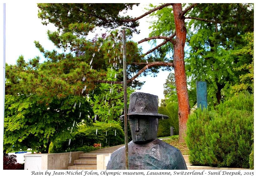 Rain by Jean Michel Folon, Olympic museum, Lausanne, Switzerland - Images by Sunil Deepak