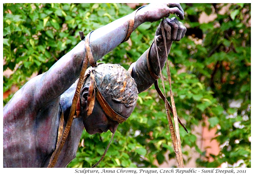 Dancer with ribbon, sculpture by Anna Chromy, Prague, Czech - Images by Sunil Deepak