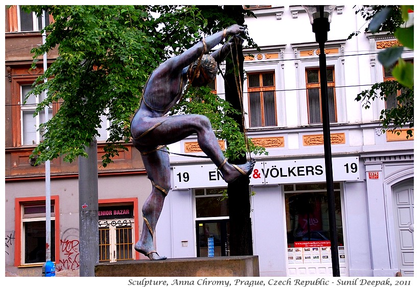 Dancer with ribbon, sculpture by Anna Chromy, Prague, Czech - Images by Sunil Deepak