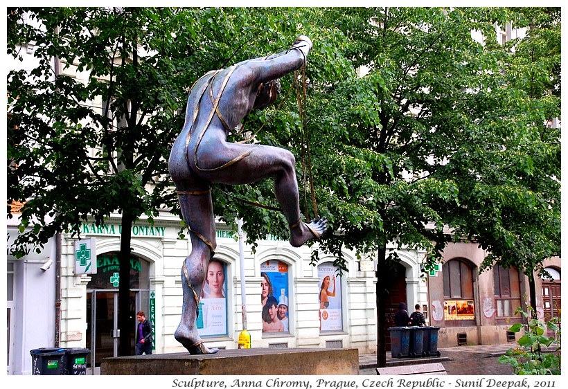 Dancer with ribbon, sculpture by Anna Chromy, Prague, Czech - Images by Sunil Deepak