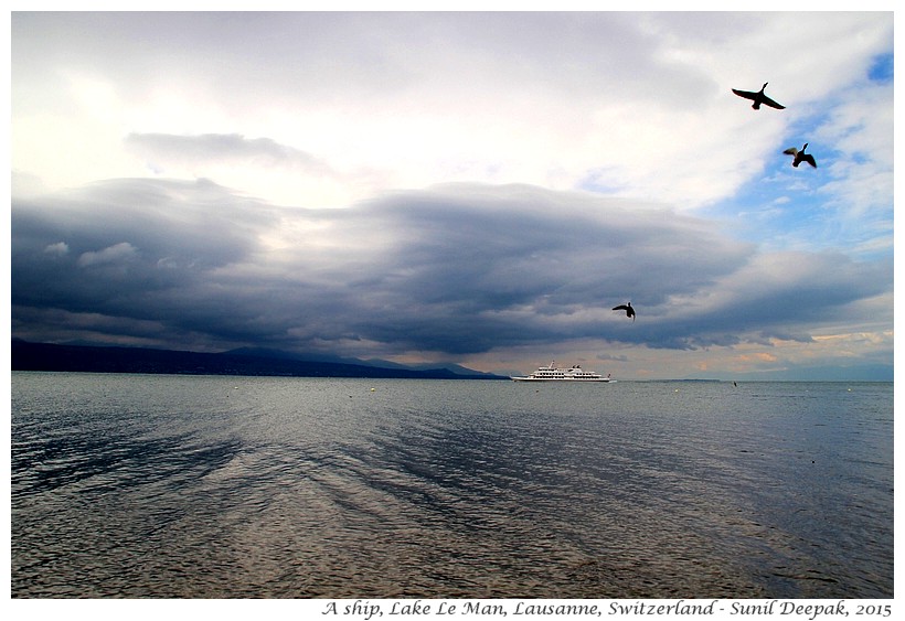 Ship in lake Le Man, Lausanne, Switzerland - Images by Sunil Deepak