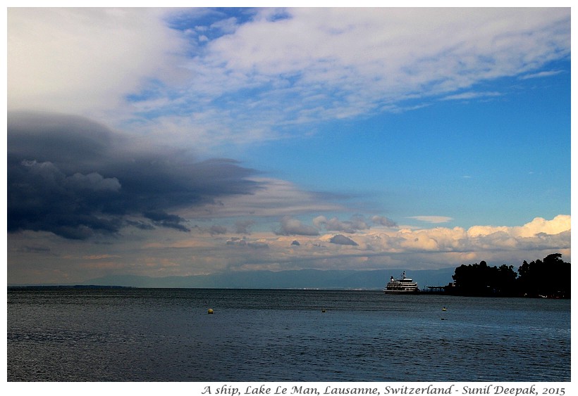 Ship in lake Le Man, Lausanne, Switzerland - Images by Sunil Deepak