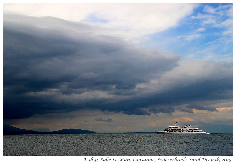 Ship in lake Le Man, Lausanne, Switzerland - Images by Sunil Deepak