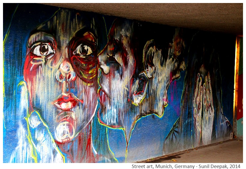 Street art - domestic violence, Munich, Germany - images by Sunil Deepak, 2014
