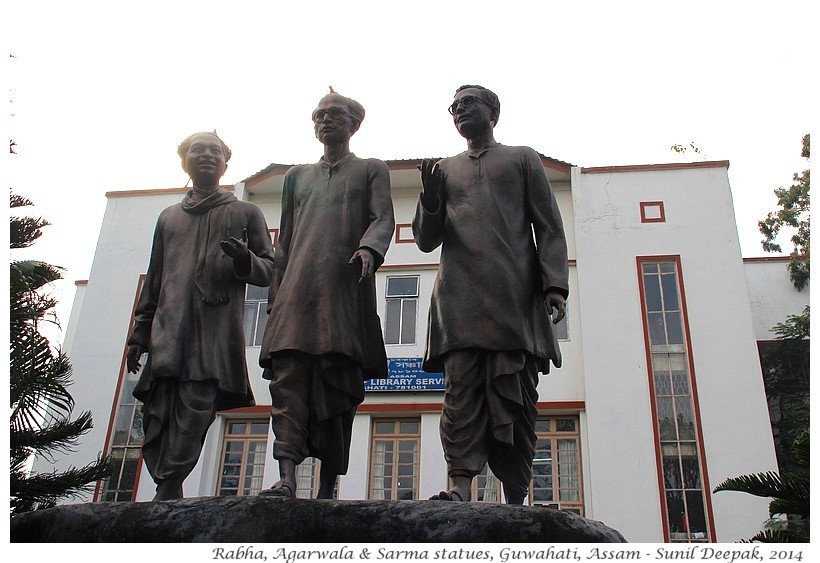 Agarwala, Rabha and Sarma statues, Guwahati, Assam, India - Images by Sunil Deepak, 2014