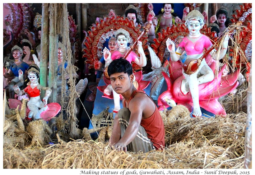 An apprentice sculptor, Guwahati, Assam, India - Images by Sunil Deepak