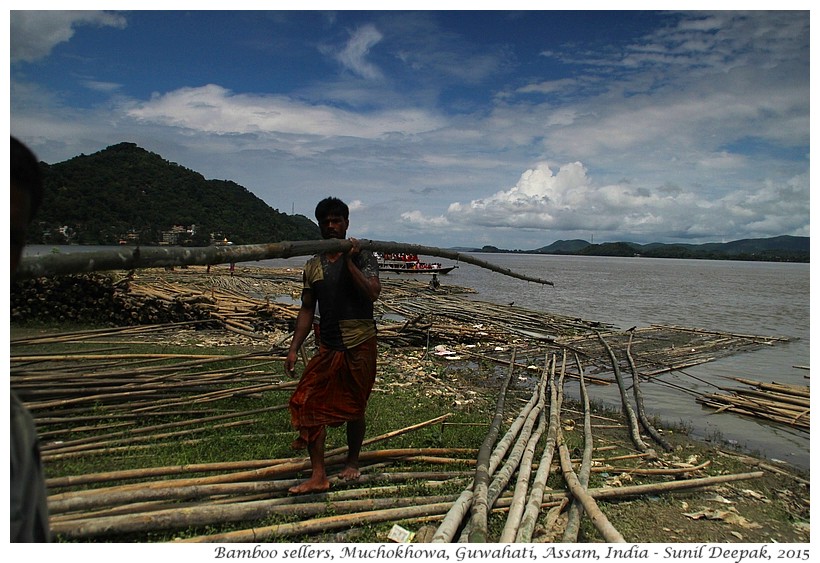 Bamboo shops, Muchokhowa, Guwahati, Assam, India - Images by Sunil Deepak