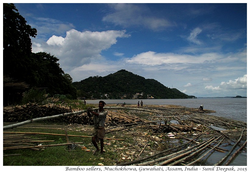 Bamboo shops, Muchokhowa, Guwahati, Assam, India - Images by Sunil Deepak