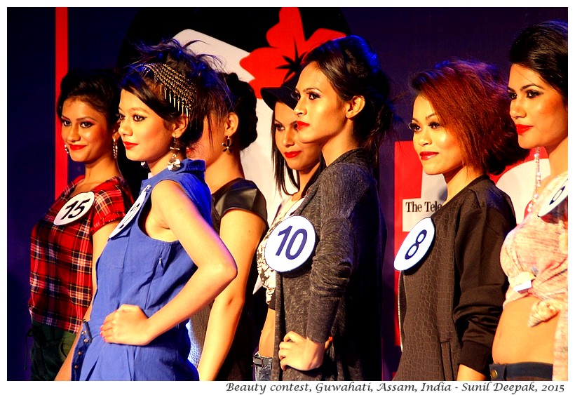 Young women at a beauty contest, Guwahati, Assam, India - Images by Sunil Deepak