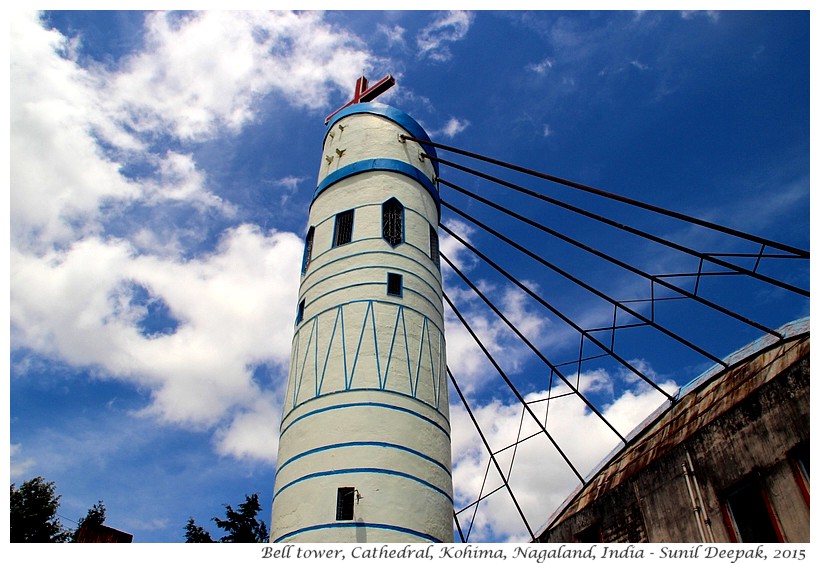 Bell tower, Cathedral, Kohima, Nagaland, INdia - Images by Sunil Deepak