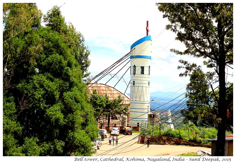 Bell tower, Cathedral, Kohima, Nagaland, INdia - Images by Sunil Deepak