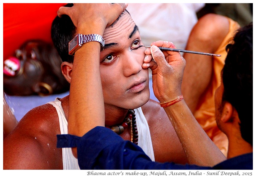 Makeup of Actor of Bhaona folk theatre, Majuli, Assam, India - Images by Sunil Deepak