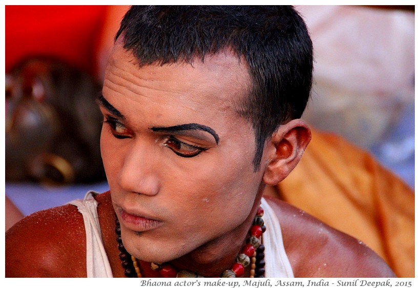 Makeup of Actor of Bhaona folk theatre, Majuli, Assam, India - Images by Sunil Deepak