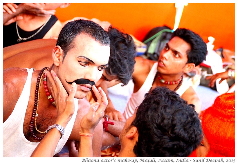 Makeup of Actor of Bhaona folk theatre, Majuli, Assam, India - Images by Sunil Deepak