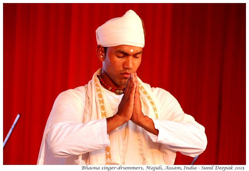 Singers-musicians of Bhaona traditional theatre, Majuli, Assam, India - Images by Sunil Deepak