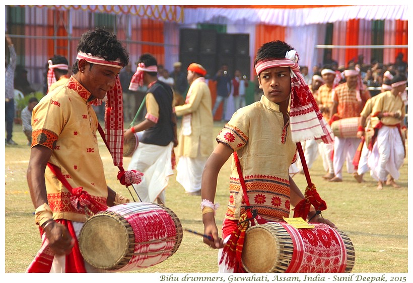 Bihu drummers, Guwahati, Assam, India - Images by Sunil Deepak
