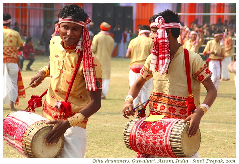 Bihu drummers, Guwahati, Assam, India - Images by Sunil Deepak