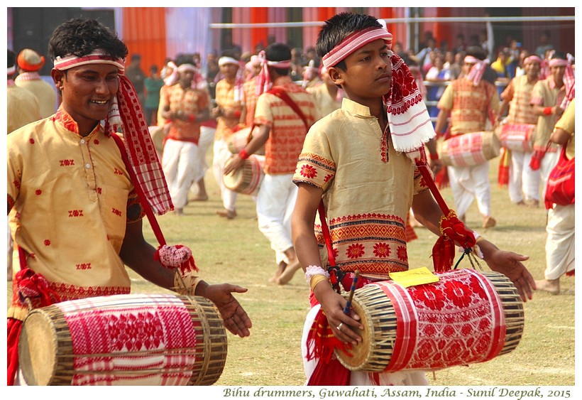Bihu drummers, Guwahati, Assam, India - Images by Sunil Deepak