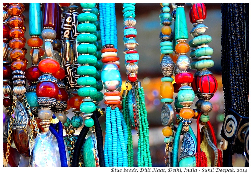 Blue beads, Delhi, India - Images by Sunil Deepak