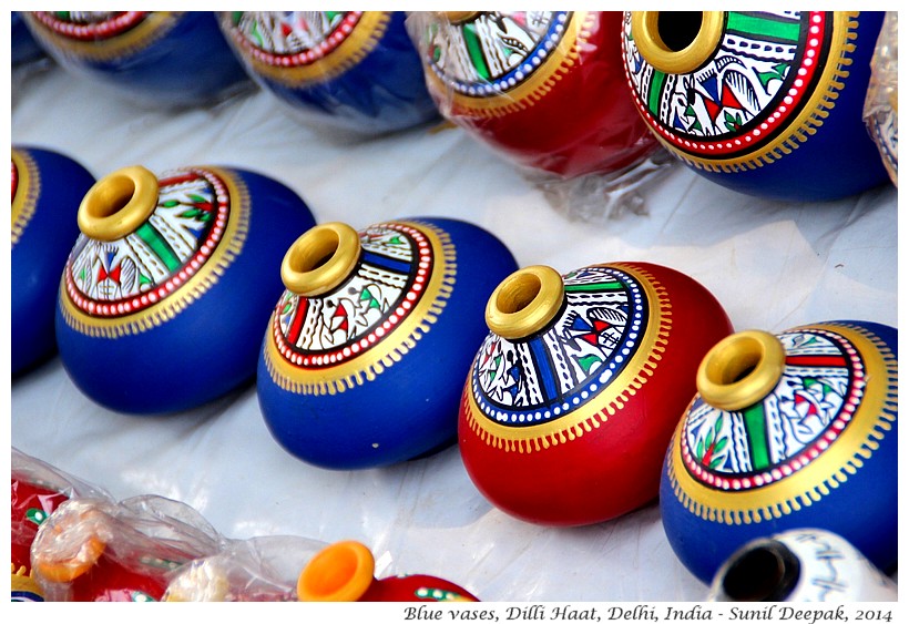 Blue vases, Delhi, India - Images by Sunil Deepak