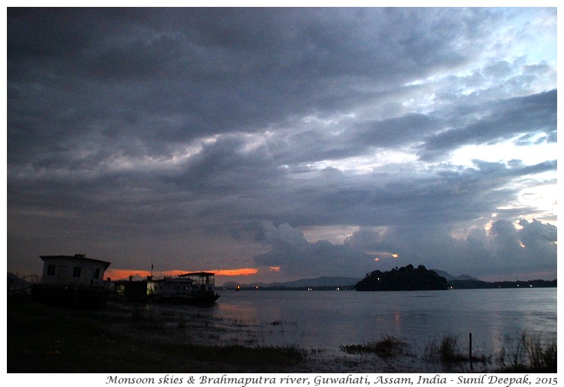 Monsoon skies & Brahmaputra river, Guwahati, Assam, India - Images by Sunil Deepak