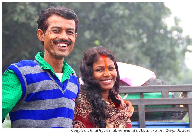 Couples at Chhath festival, Guwahati, Assam, India - Images by Sunil Deepak