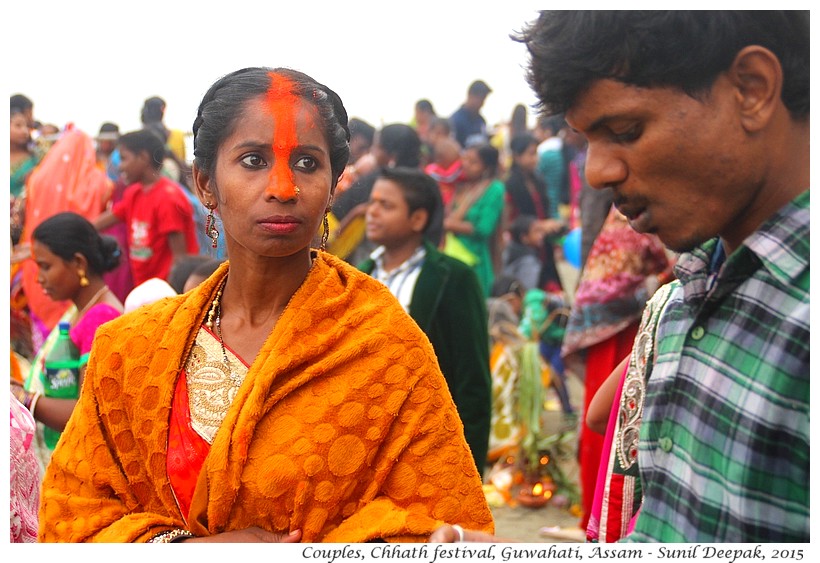 Couples at Chhath festival, Guwahati, Assam, India - Images by Sunil Deepak