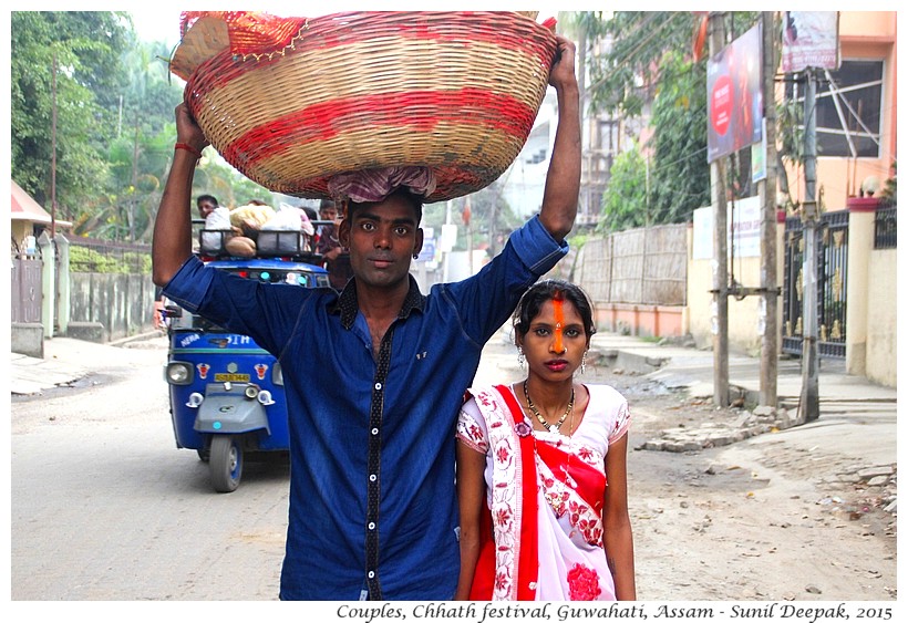 Couples at Chhath festival, Guwahati, Assam, India - Images by Sunil Deepak