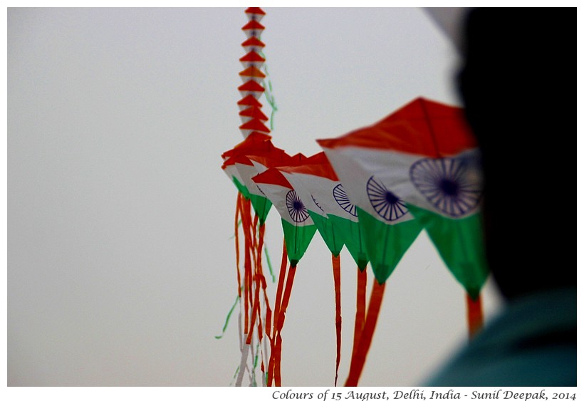 Colours of Indian flag - Charlie Chaplin - Images by Sunil Deepak
