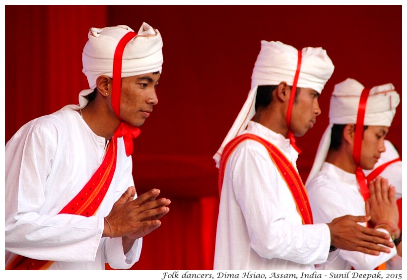 Folk dancers from Dima Hsiao, Assam, India - Images by Sunil Deepak