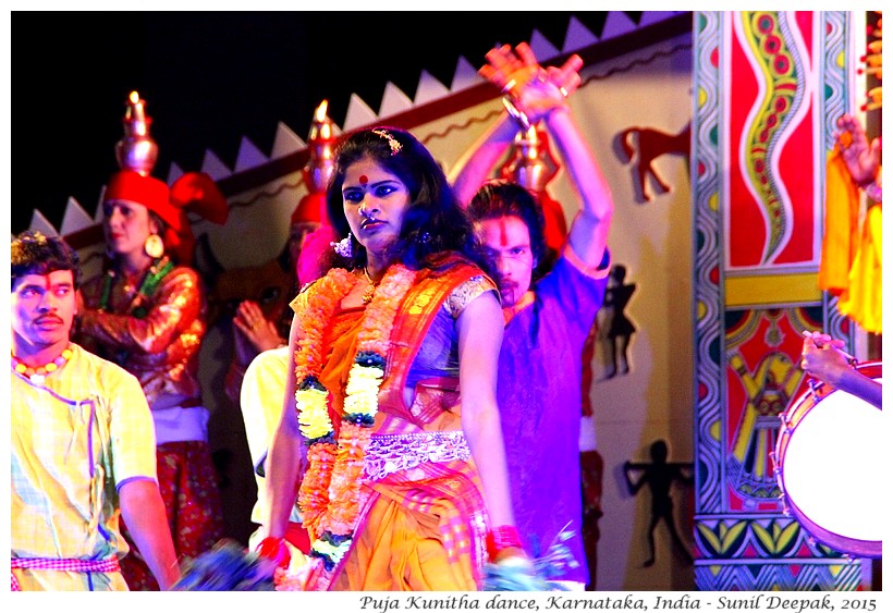 Dancing goddess, Puja Kunitha dance, Karnataka, India - Images by Sunil Deepak