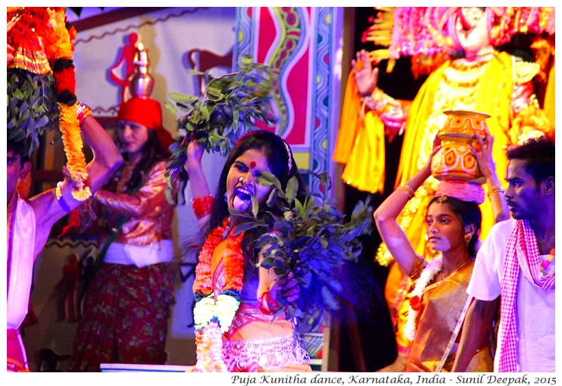 Dancing goddess, Puja Kunitha dance, Karnataka, India - Images by Sunil Deepak