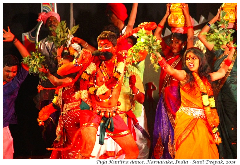 Dancing goddess, Puja Kunitha dance, Karnataka, India - Images by Sunil Deepak