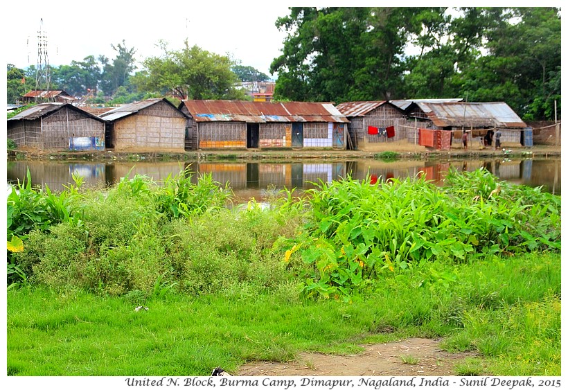 Ponds & huts of emigrants, Burma camp, Dimapur, Nagaland, India - Images by Sunil Deepak