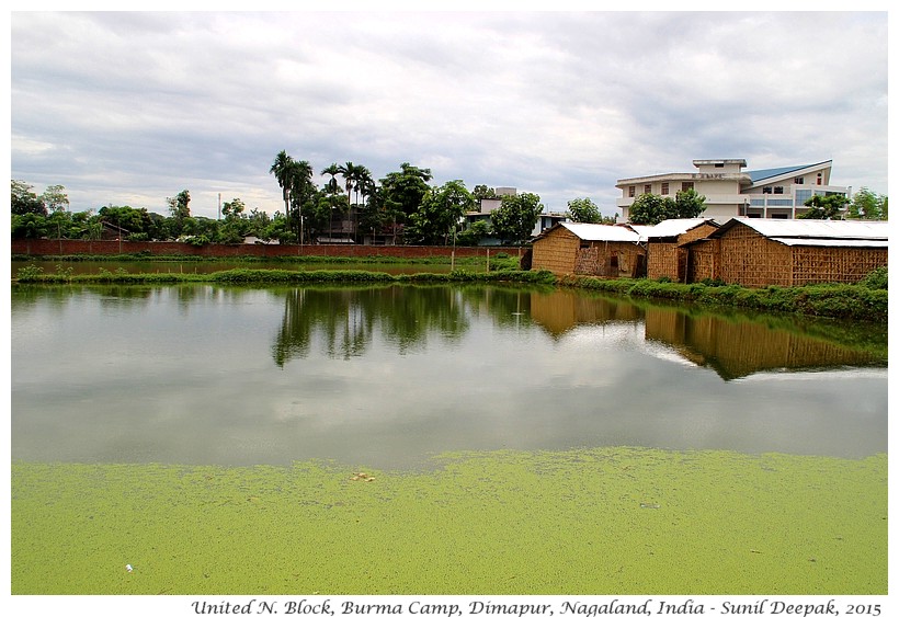 Ponds & huts of emigrants, Burma camp, Dimapur, Nagaland, India - Images by Sunil Deepak