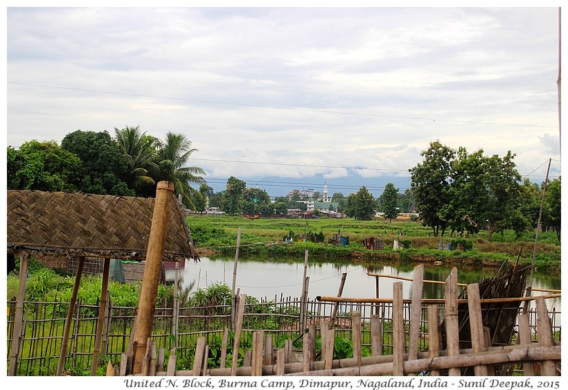 Ponds & huts of emigrants, Burma camp, Dimapur, Nagaland, India - Images by Sunil Deepak