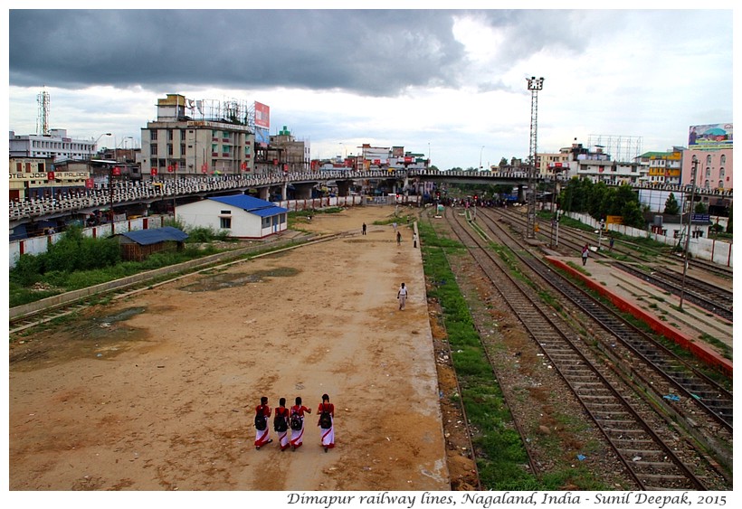 Market on railway line, Dimapur, Nagaland, India - Images by Sunil Deepak